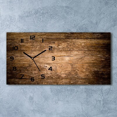 Horizontal wall clock Wooden background