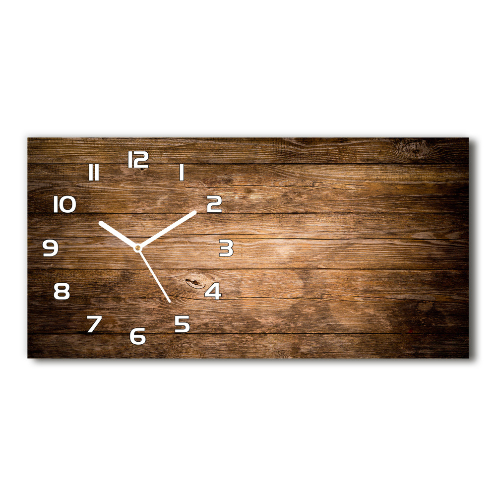 Horizontal wall clock Wooden background