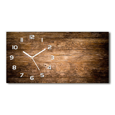 Horizontal wall clock Wooden background