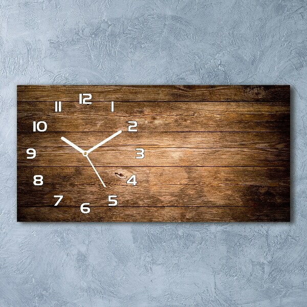 Horizontal wall clock Wooden background