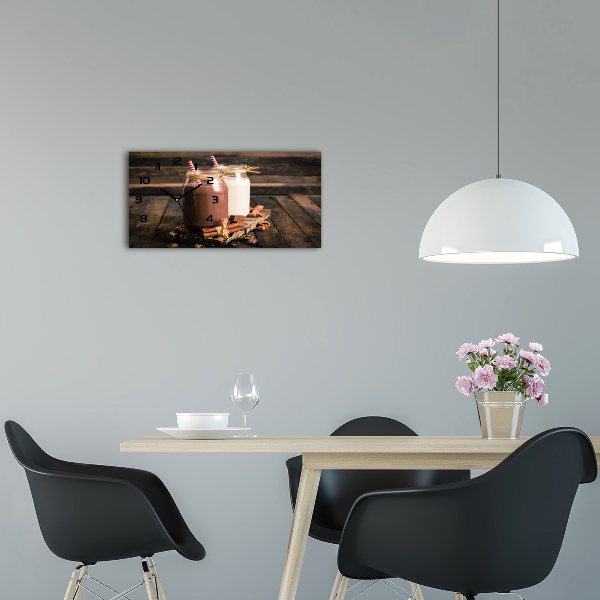 Horizontal rectangular wall clock Cocktails in jars