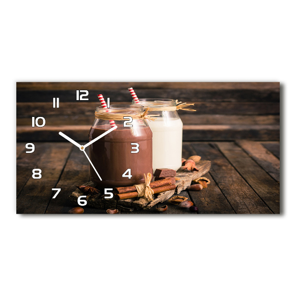 Horizontal rectangular wall clock Cocktails in jars