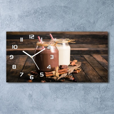 Horizontal rectangular wall clock Cocktails in jars