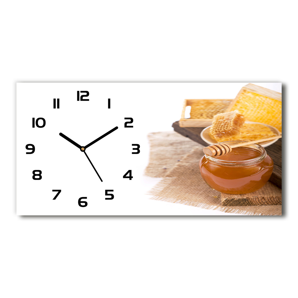 Horizontal rectangular wall clock Honey