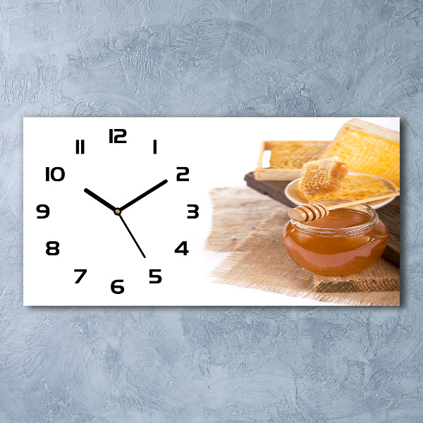 Horizontal rectangular wall clock Honey