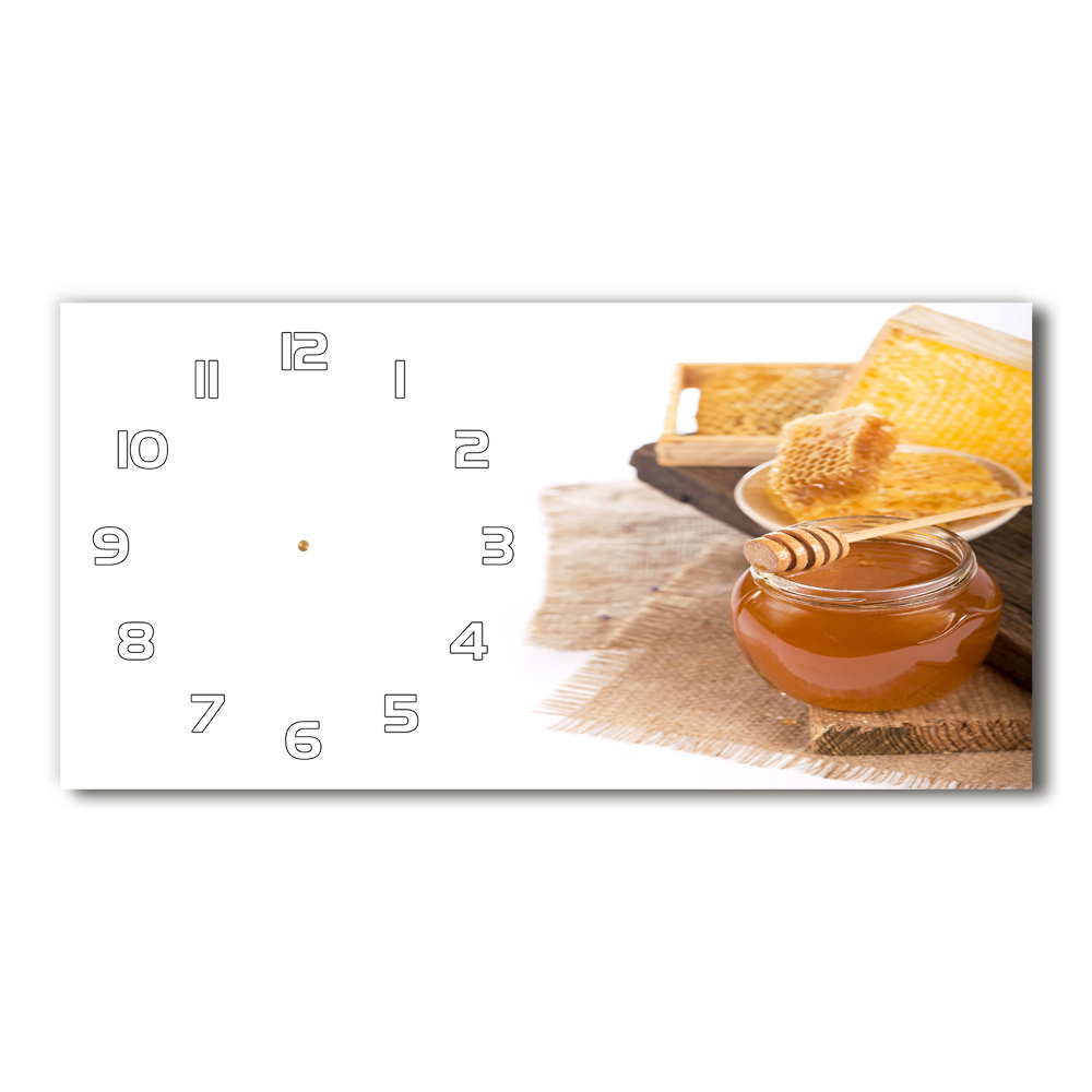 Horizontal rectangular wall clock Honey