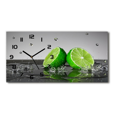 Horizontal rectangular wall clock Lime