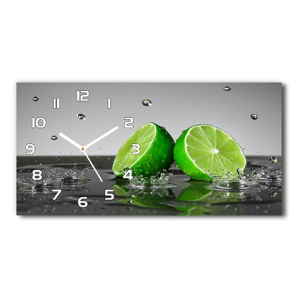 Horizontal rectangular wall clock Lime