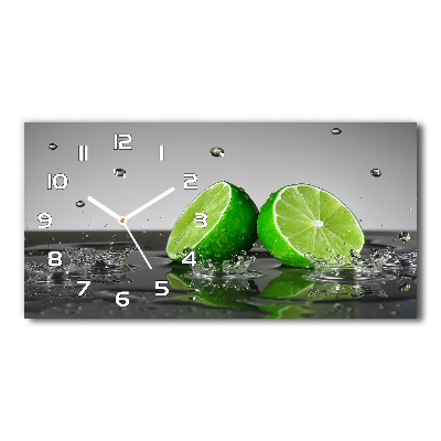 Horizontal rectangular wall clock Lime