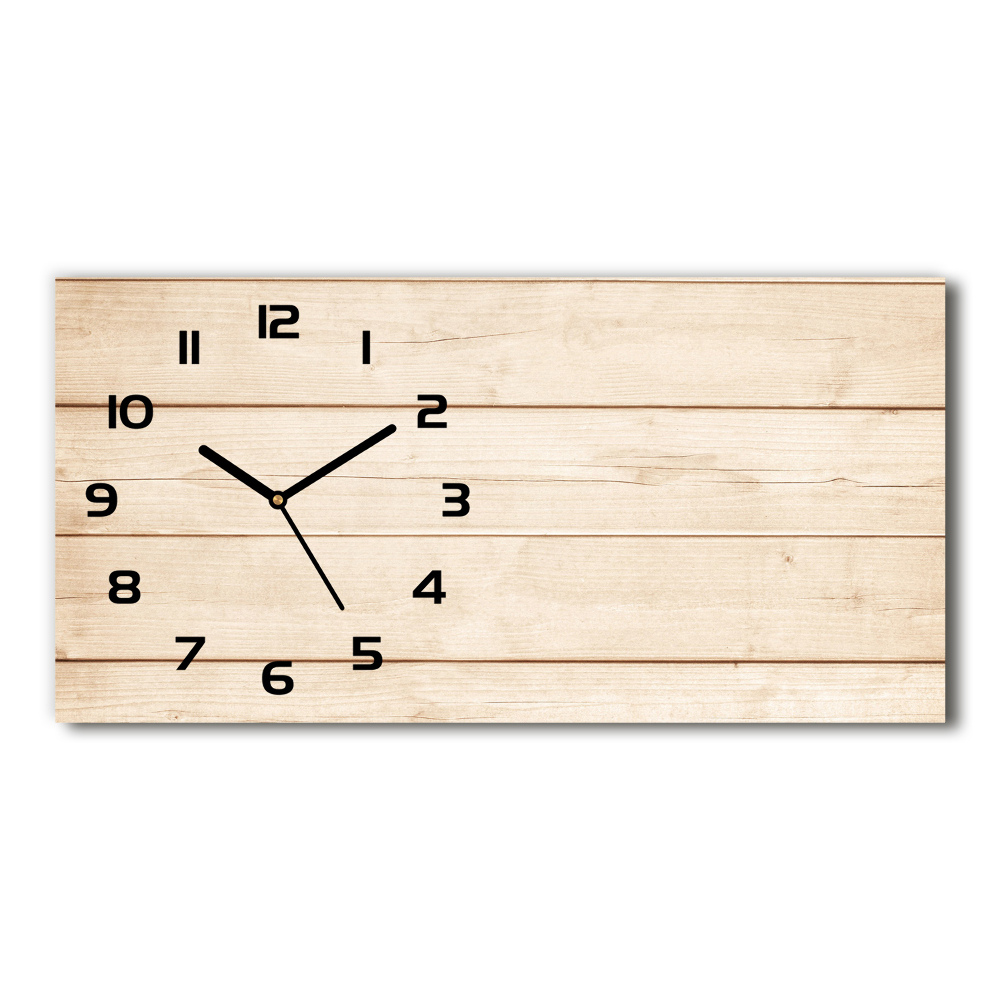 Horizontal wall clock Wooden background