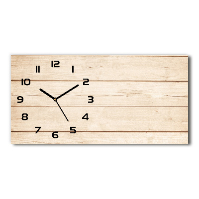 Horizontal wall clock Wooden background