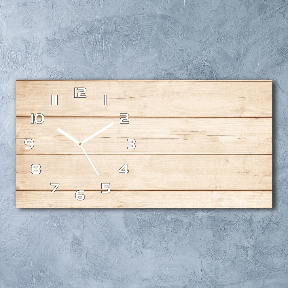 Horizontal wall clock Wooden background