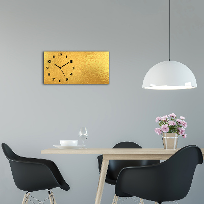 Horizontal wall clock Golden foil background