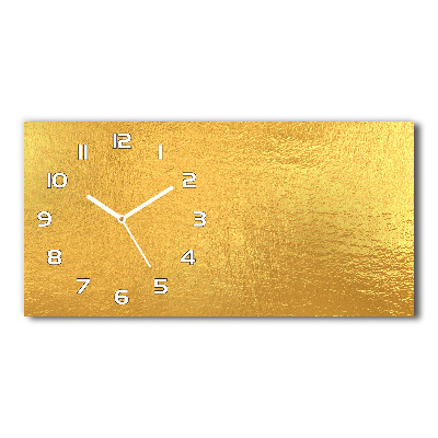 Horizontal wall clock Golden foil background