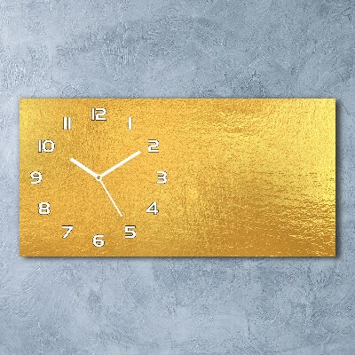 Horizontal wall clock Golden foil background