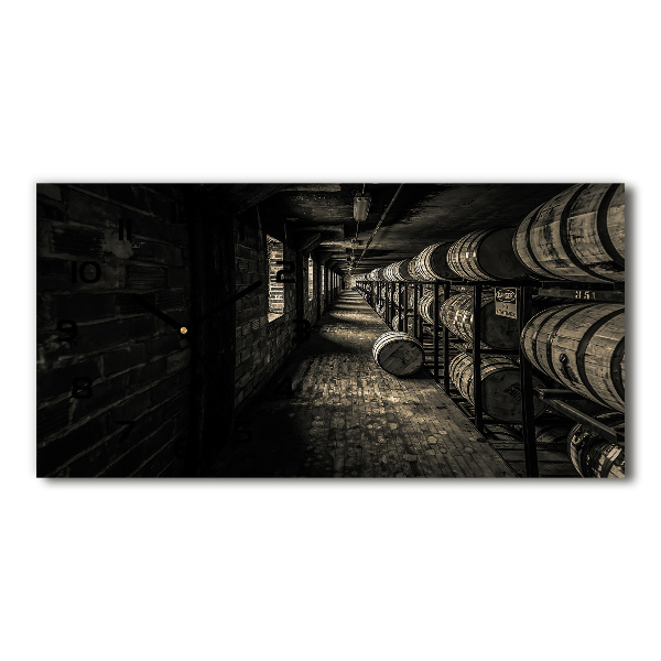 Horizontal wall clock Bourbon barrels