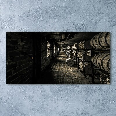 Horizontal wall clock Bourbon barrels