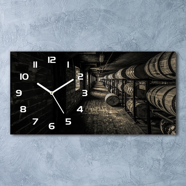 Horizontal wall clock Bourbon barrels