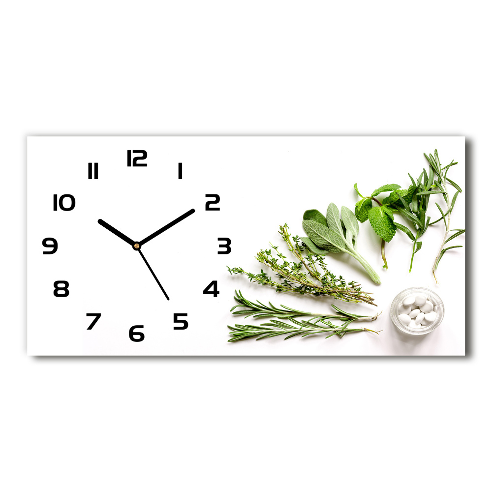 Horizontal wall clock Herbs