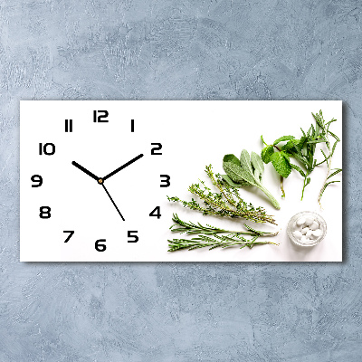 Horizontal wall clock Herbs