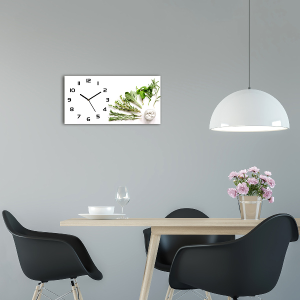 Horizontal wall clock Herbs