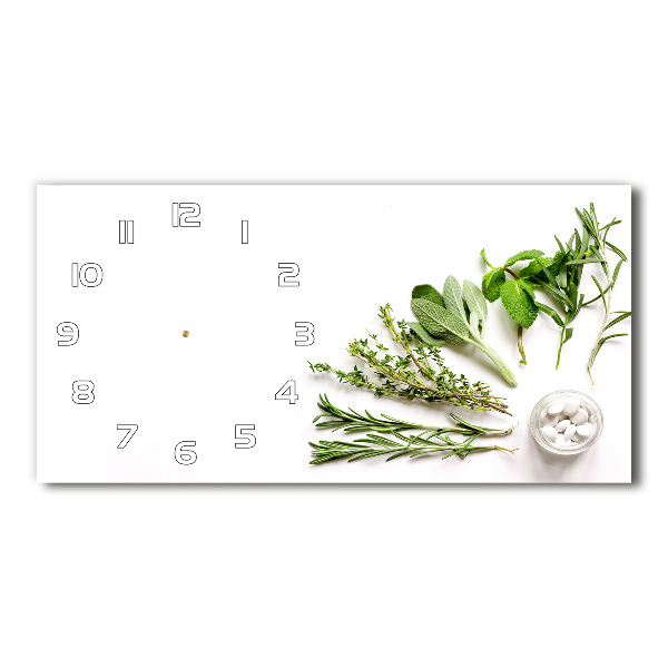 Horizontal wall clock Herbs