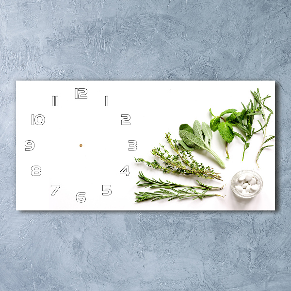 Horizontal wall clock Herbs