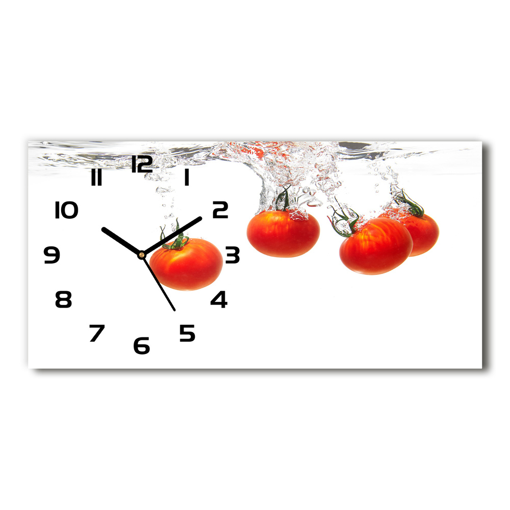 Horizontal wall clock Tomatoes under water