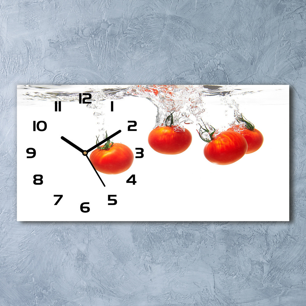 Horizontal wall clock Tomatoes under water