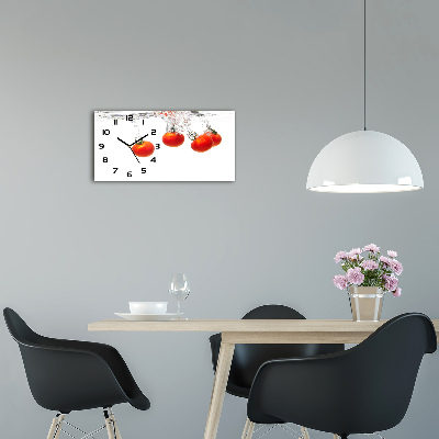 Horizontal wall clock Tomatoes under water