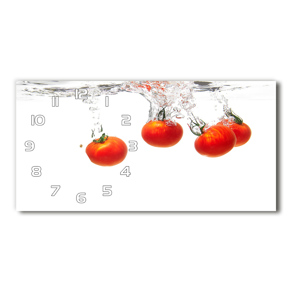 Horizontal wall clock Tomatoes under water