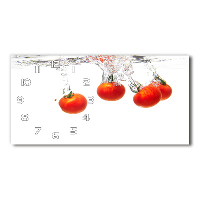 Horizontal wall clock Tomatoes under water