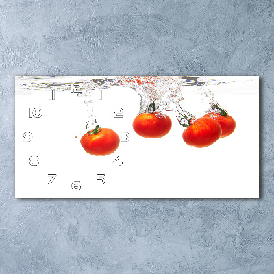 Horizontal wall clock Tomatoes under water