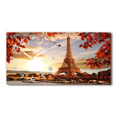 Horizontal wall clock Eiffel Paris tower