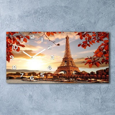 Horizontal wall clock Eiffel Paris tower