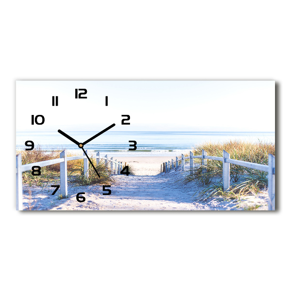 Horizontal rectangular wall clock Coastal dunes