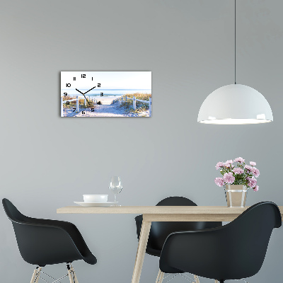 Horizontal rectangular wall clock Coastal dunes