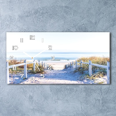 Horizontal rectangular wall clock Coastal dunes