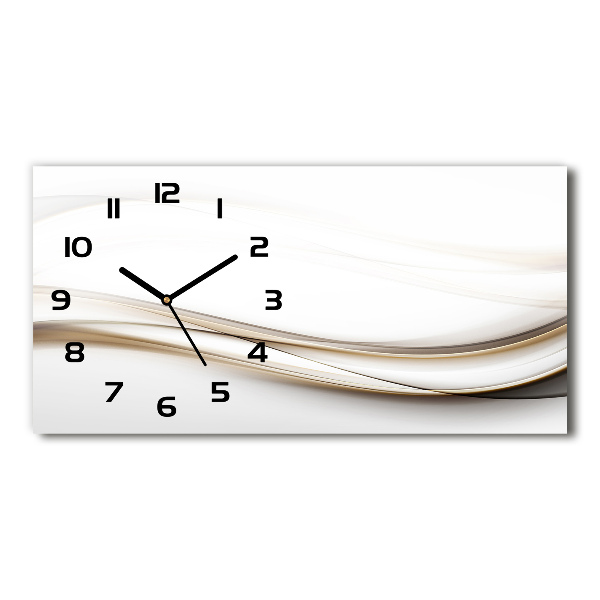 Horizontal rectangular wall clock Wave abstraction