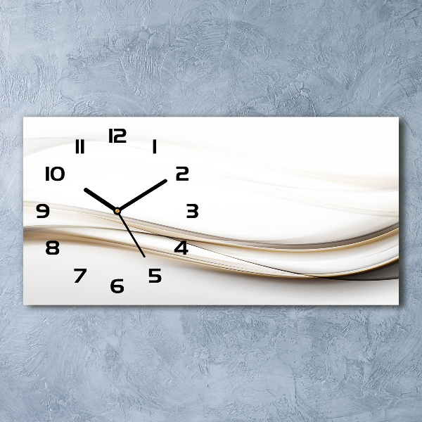 Horizontal rectangular wall clock Wave abstraction