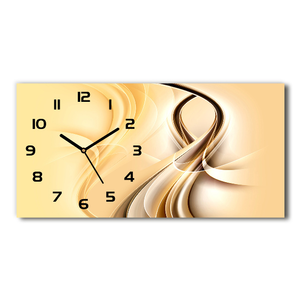 Horizontal rectangular wall clock Wave abstraction