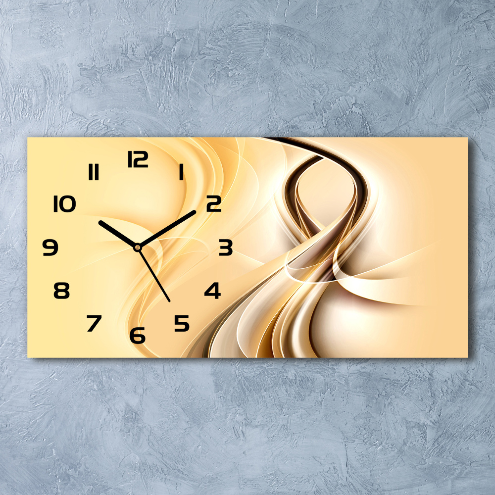 Horizontal rectangular wall clock Wave abstraction