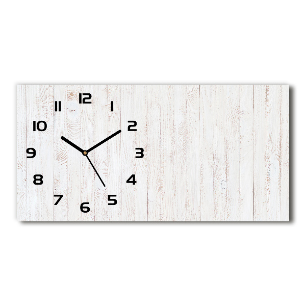 Horizontal rectangular wall clock Wooden background