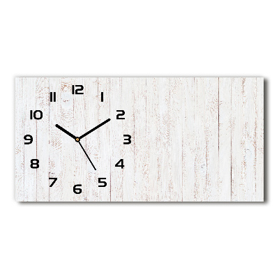 Horizontal rectangular wall clock Wooden background