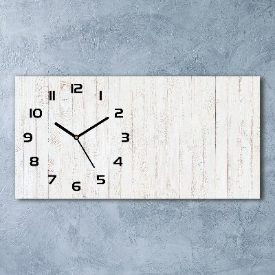 Horizontal rectangular wall clock Wooden background