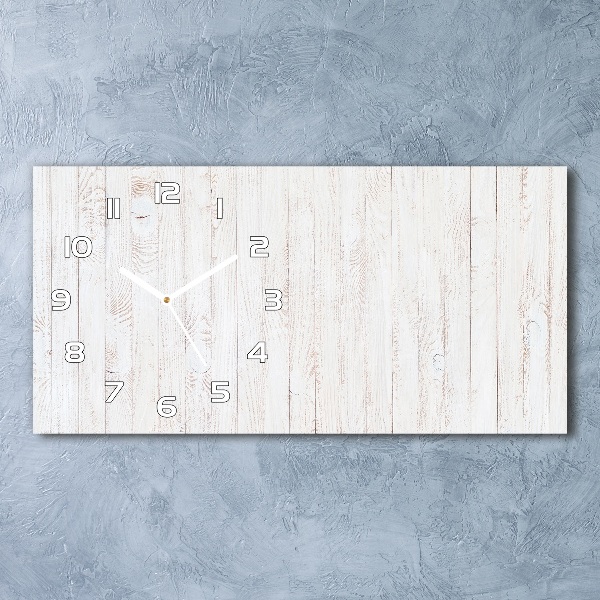 Horizontal rectangular wall clock Wooden background