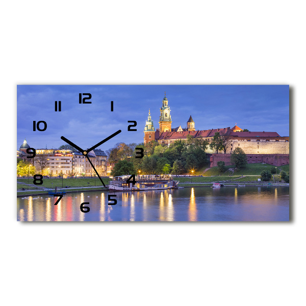 Horizontal rectangular wall clock Cracow Poland