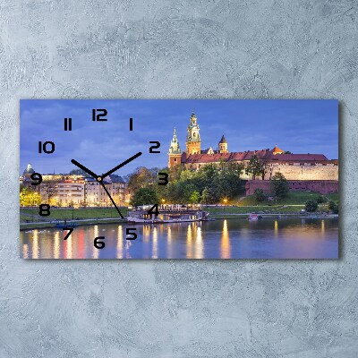 Horizontal rectangular wall clock Cracow Poland