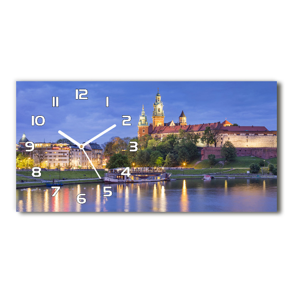 Horizontal rectangular wall clock Cracow Poland