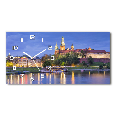 Horizontal rectangular wall clock Cracow Poland